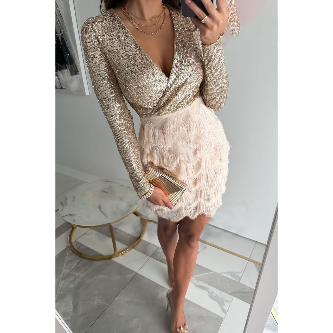 Elia Kleid mit Patchwork und Fransen