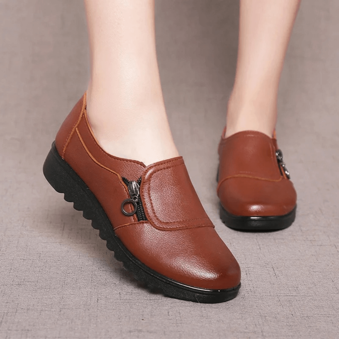 Lisa – Moderner, bequemer Loafer mit Keilabsatz aus veganem Leder