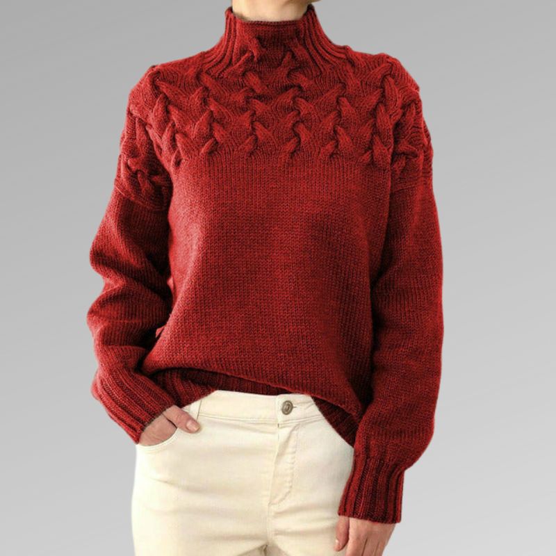 Eleganter & warmer Davila-Pullover mit hohem Ausschnitt