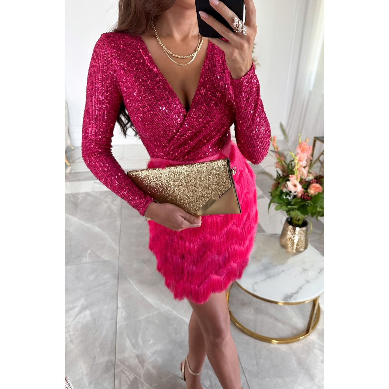 Elia Kleid mit Patchwork und Fransen