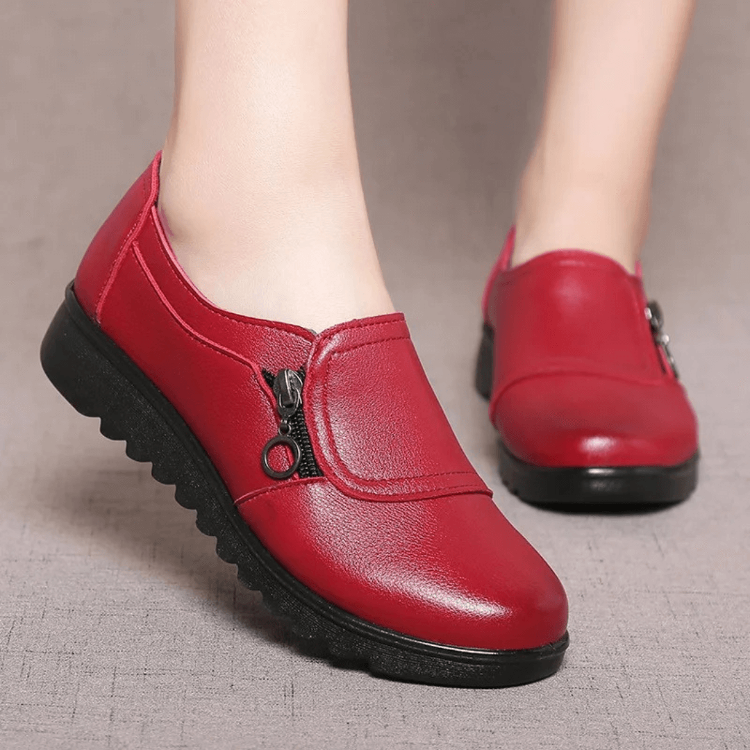 Lisa – Moderner, bequemer Loafer mit Keilabsatz aus veganem Leder