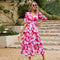 Simone | Elegantes bedrucktes Kleid mit V-Ausschnitt