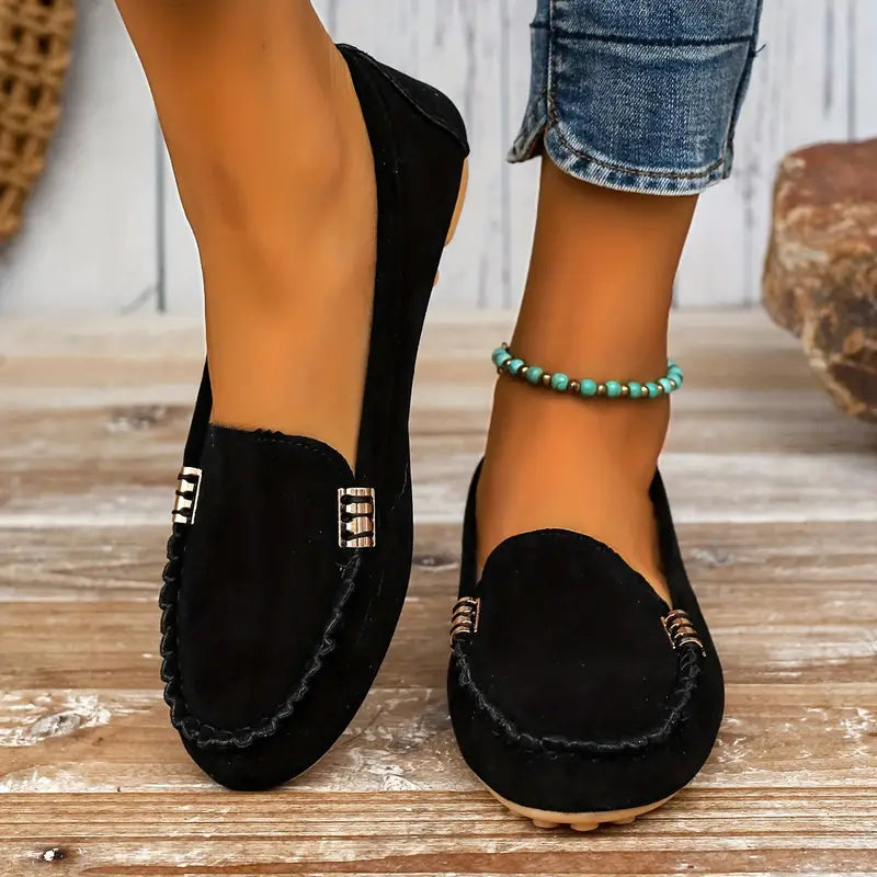 Lars Leichtgewicht Wildlederschuhe mit rutschfester flacher Sohle