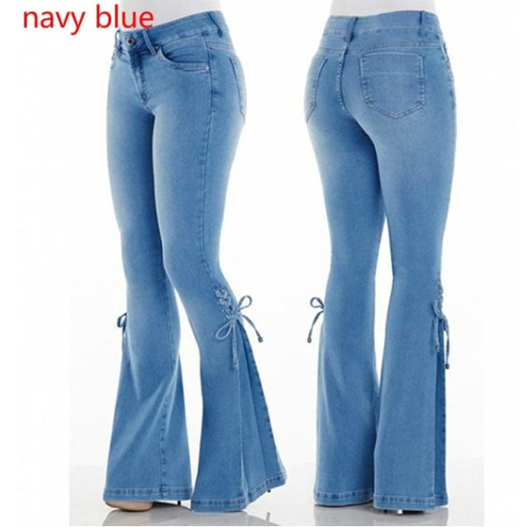 Schick | Hoch taillierte weite Jeans mit Schnürung für Damen