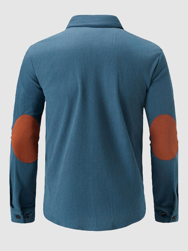 Jerico - Vintage Kord Fashion Farbblock Patchwork-Hemd