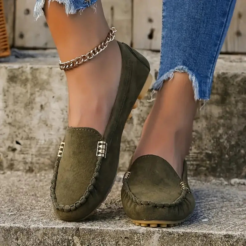Lars Leichtgewicht Wildlederschuhe mit rutschfester flacher Sohle