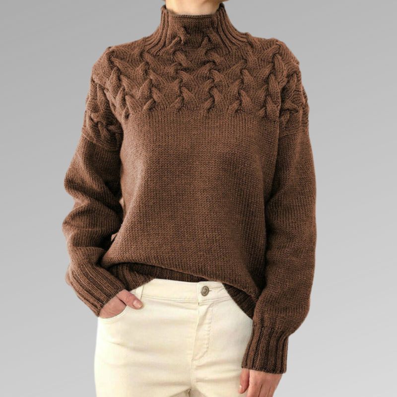 Eleganter & warmer Davila-Pullover mit hohem Ausschnitt