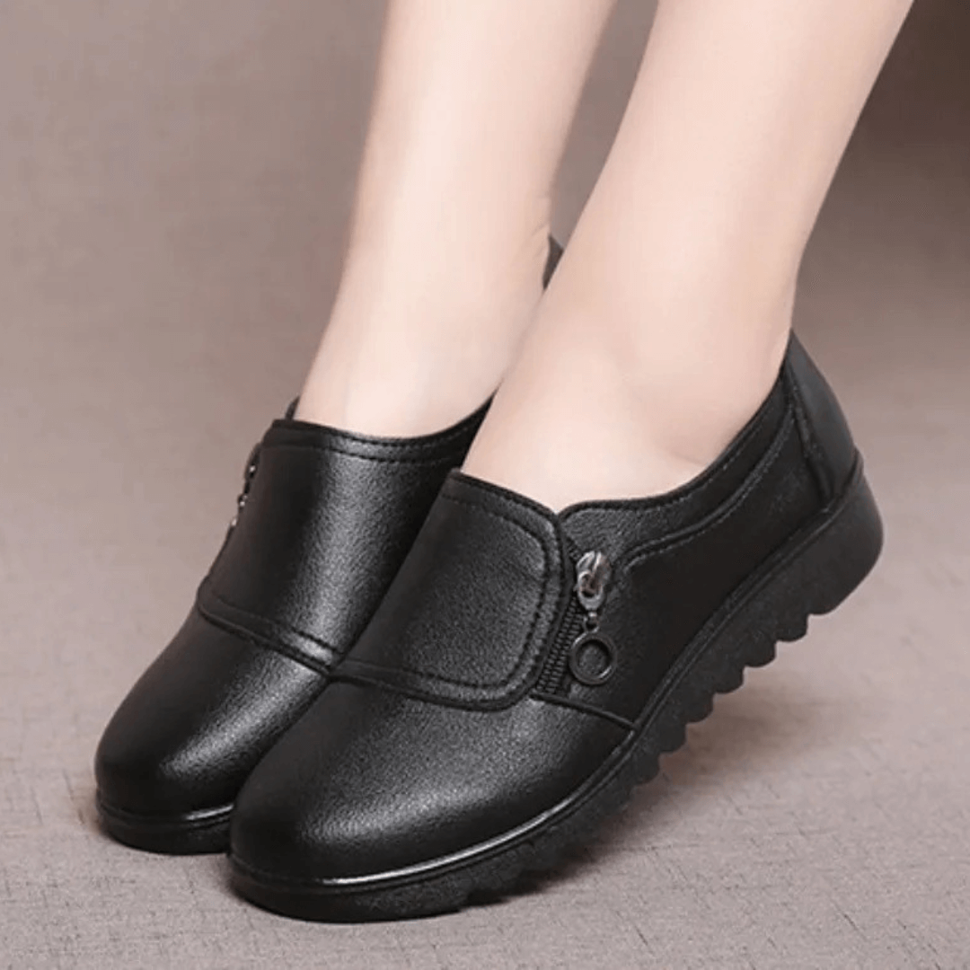 Lisa – Moderner, bequemer Loafer mit Keilabsatz aus veganem Leder
