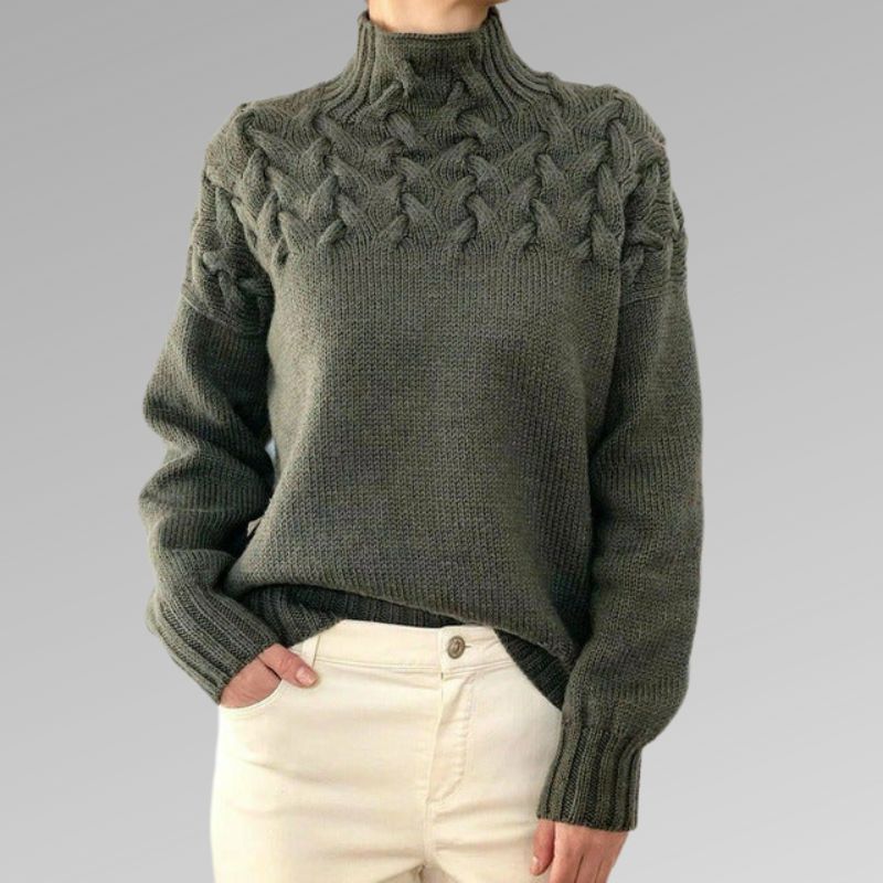 Eleganter & warmer Davila-Pullover mit hohem Ausschnitt
