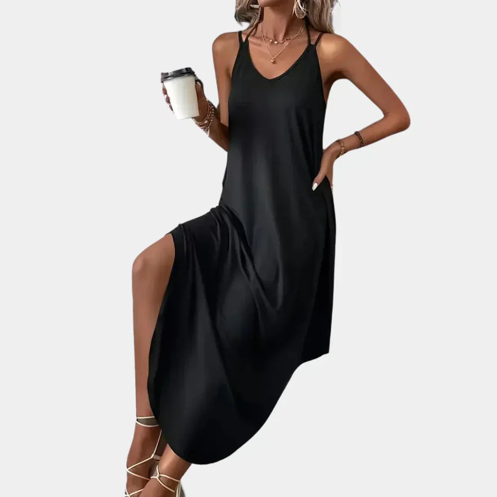 Alma Verstellbares Maxi-Kleid – Stilvolles und Leichtes Kleid mit Seitenschlitz