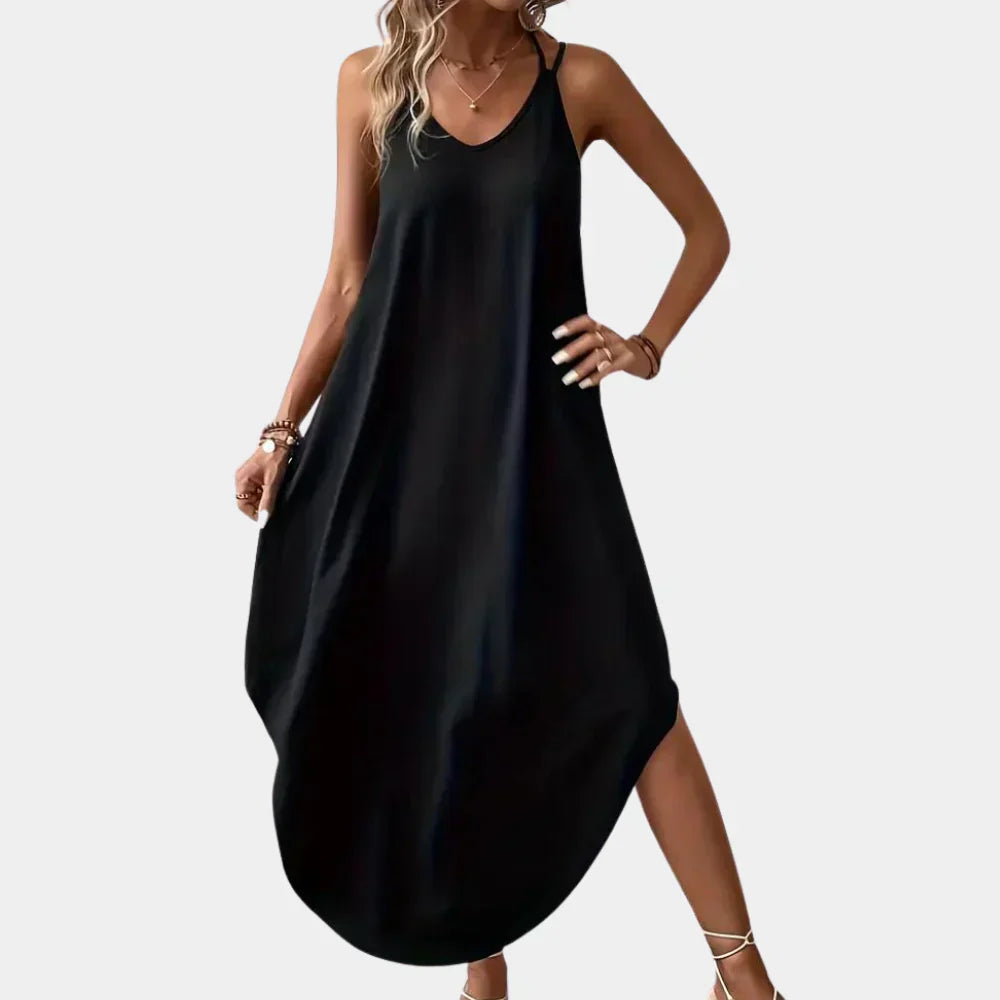 Alma Verstellbares Maxi-Kleid – Stilvolles und Leichtes Kleid mit Seitenschlitz
