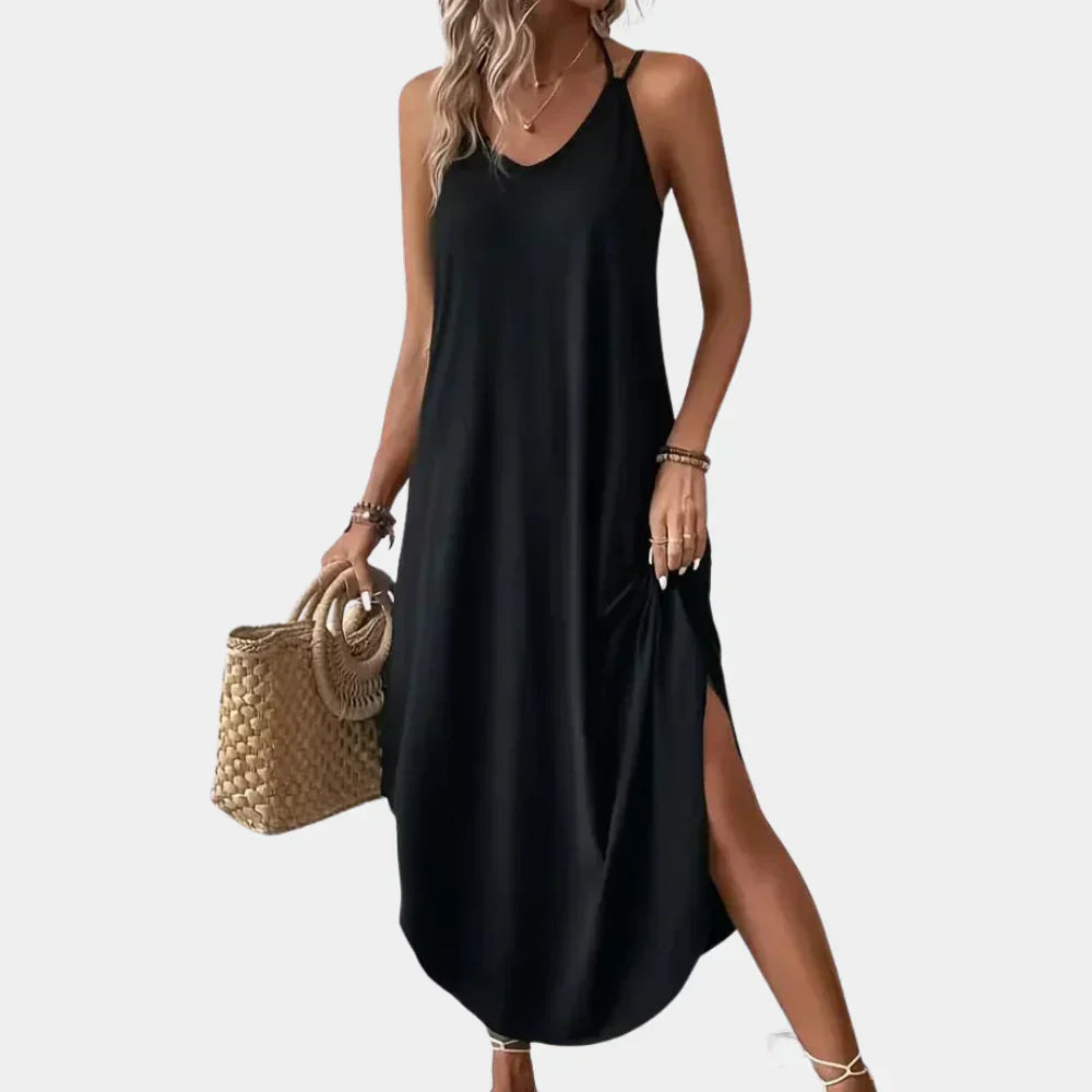 Alma Verstellbares Maxi-Kleid – Stilvolles und Leichtes Kleid mit Seitenschlitz