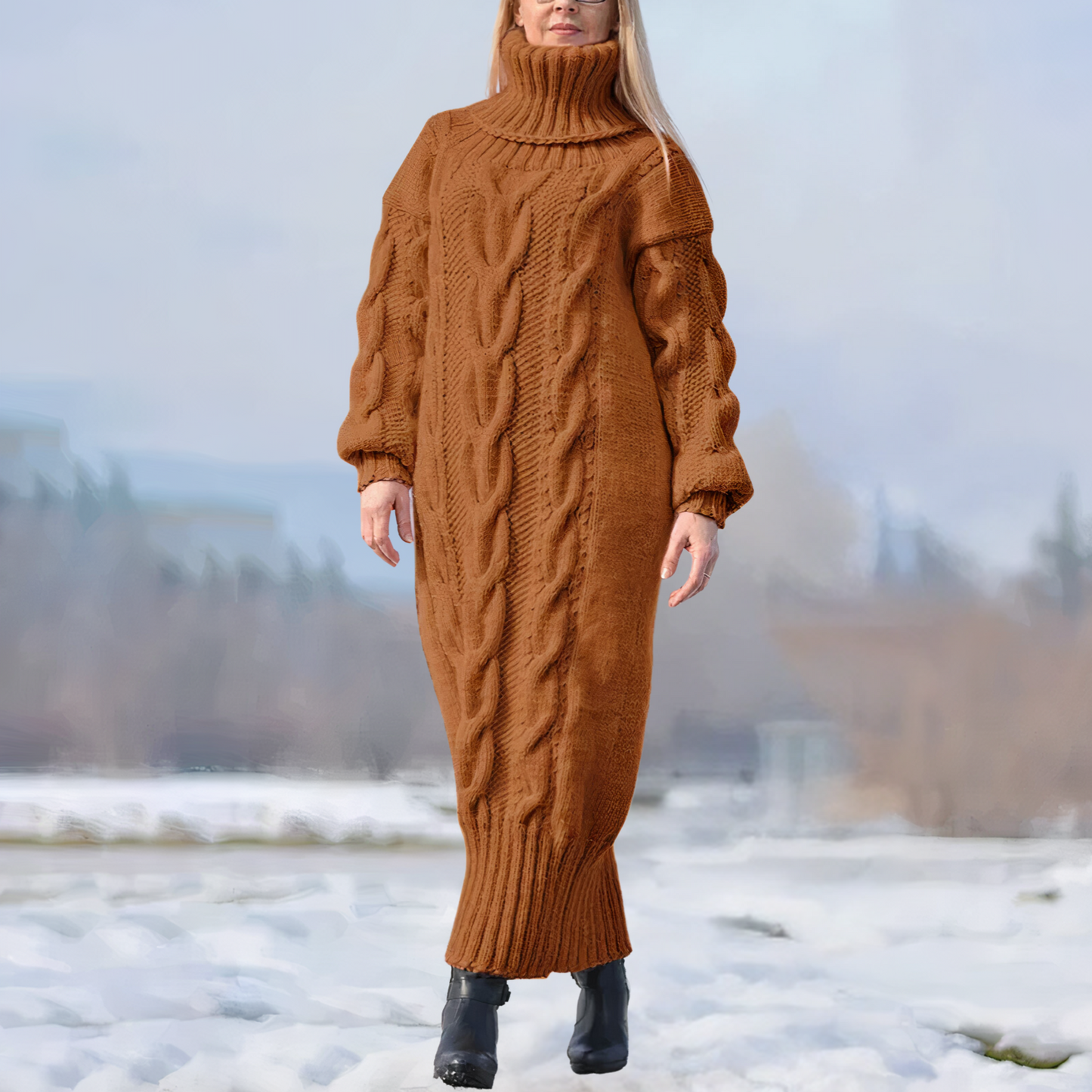 Gedrehtes Strickkleid - Marley