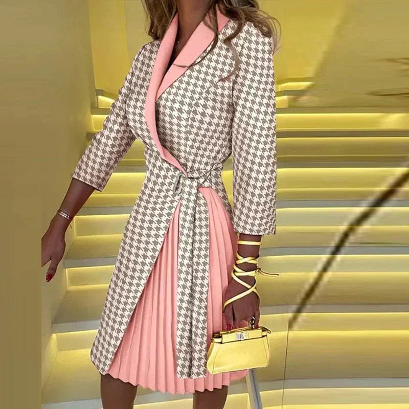 Harley - Elegante Jackenstil-Oberteil und plissiertes Kleid mit Rock