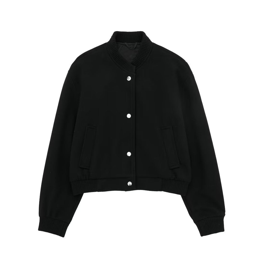Boridashop | Pilotenjacke mit gerippter Struktur und Stehkragen