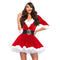Miss Claus Sexy Partykleid mit Kapuze für Halloween- und Weihnachtsfeiern