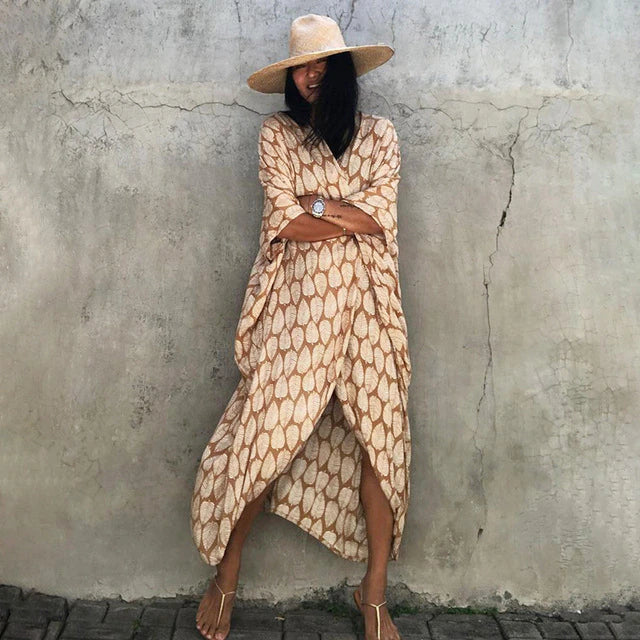 Sofia Elegante Kimono Kleid mit Verstellbarem Gürtel