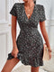 Therese – Elegante Mini-V-Ausschnitt Boho-Kleid mit Blumenmuster