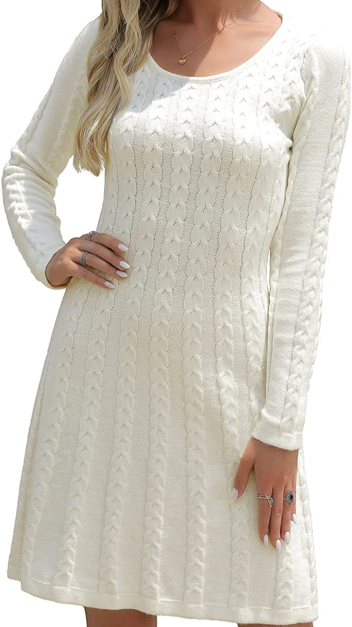Maja - Bequeme Slim-Fit Strickkleid mit langen Ärmeln
