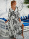 Emilia Kaftankleid mit tropischem Palmendruck