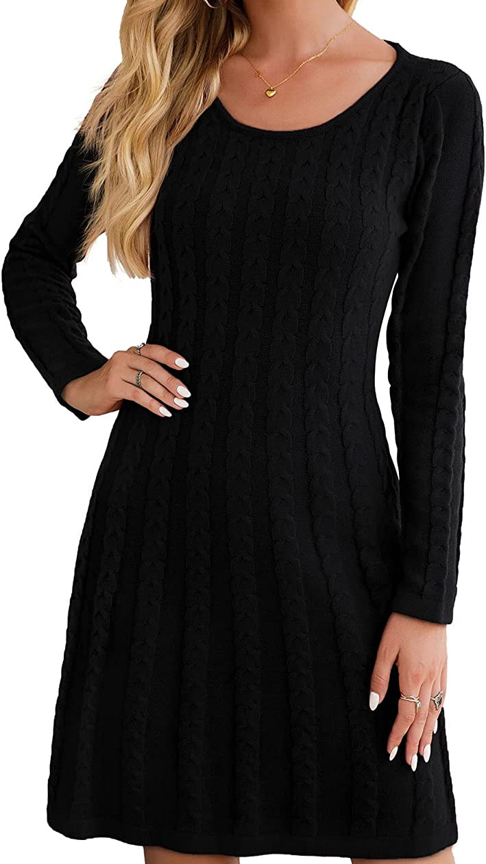 Maja - Bequeme Slim-Fit Strickkleid mit langen Ärmeln