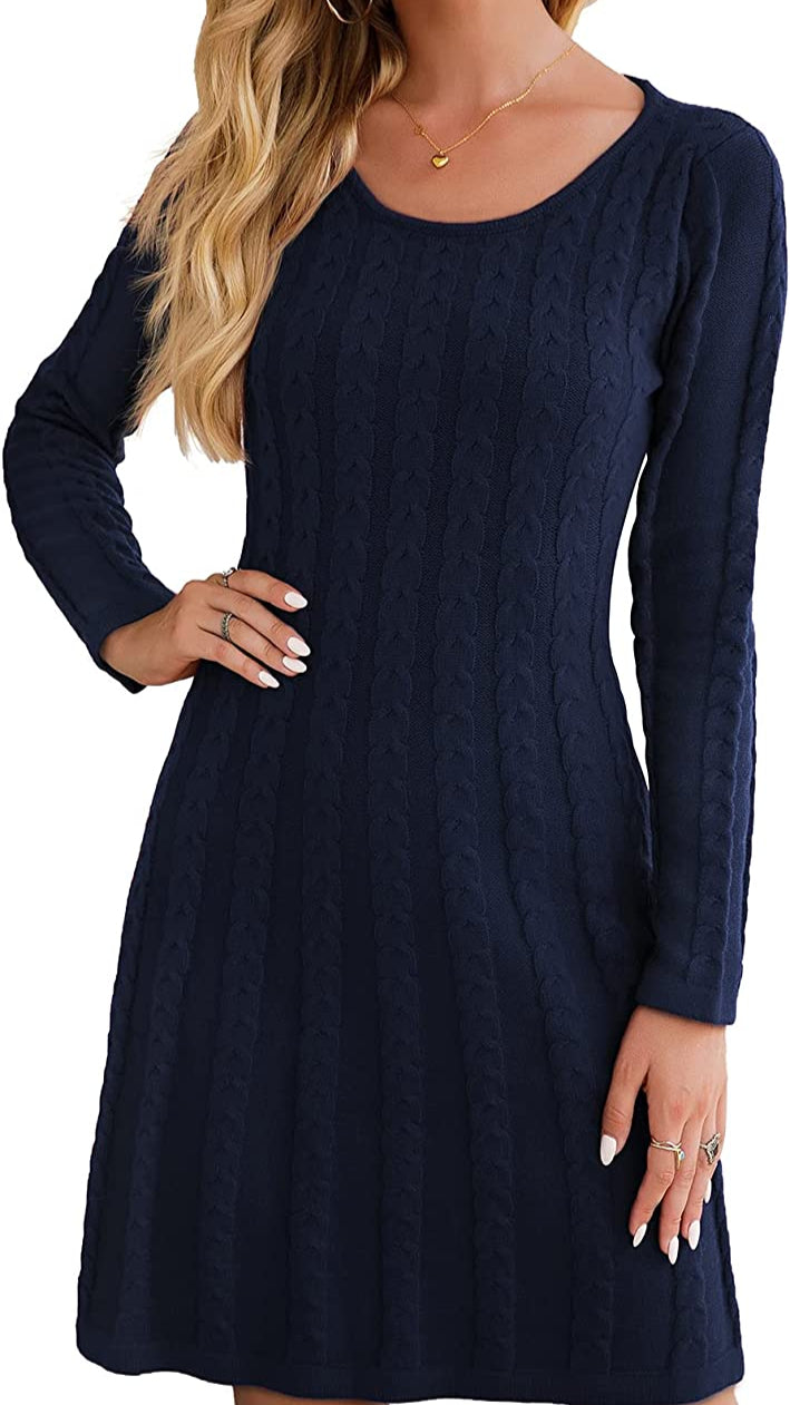 Maja - Bequeme Slim-Fit Strickkleid mit langen Ärmeln