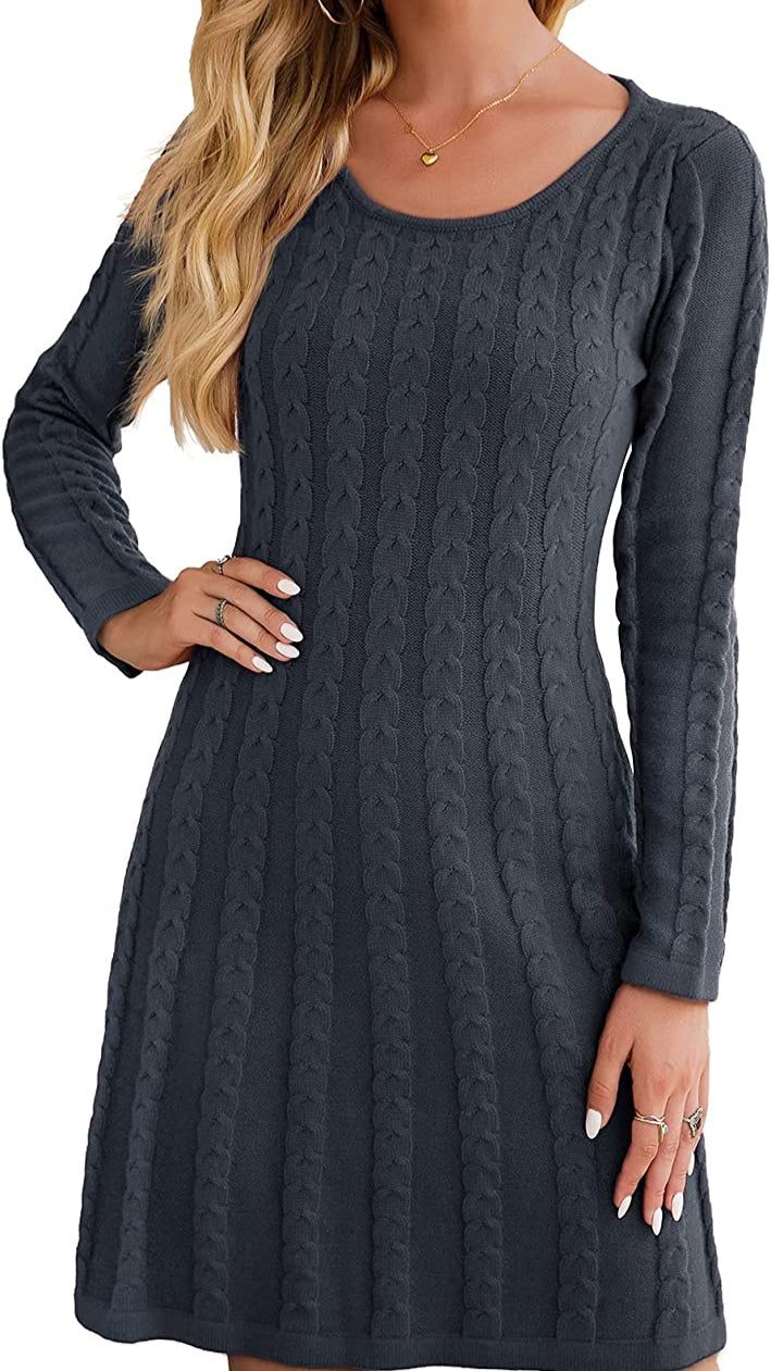 Maja - Bequeme Slim-Fit Strickkleid mit langen Ärmeln