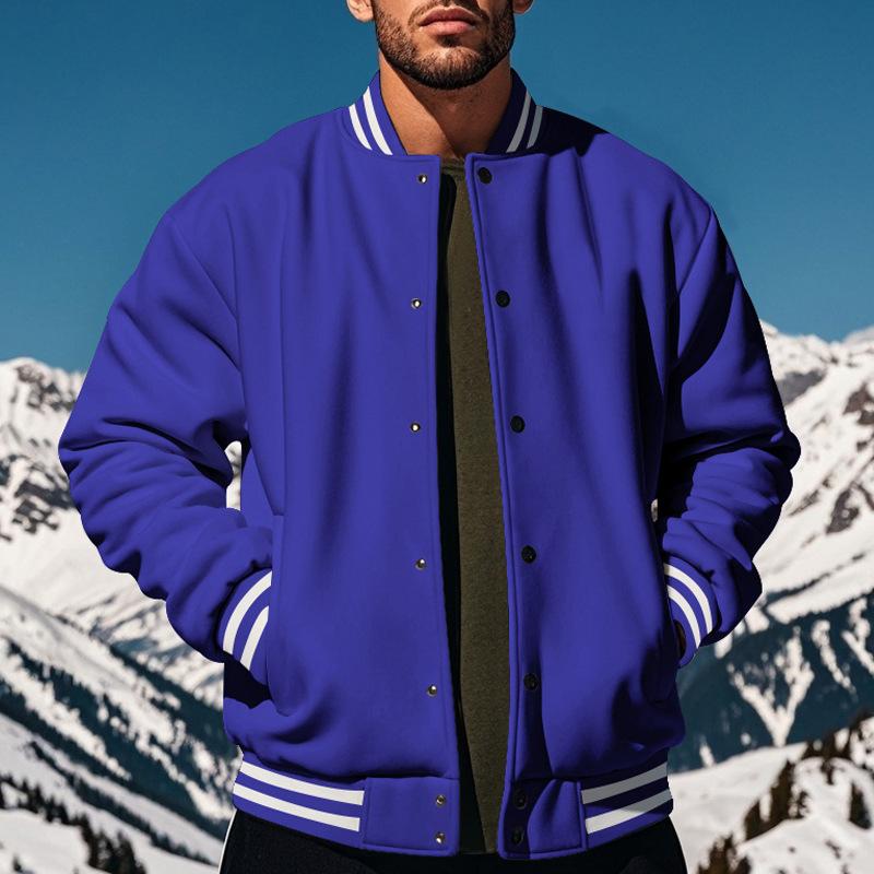 Lässige Herren-Baseballjacke mit Stehkragen