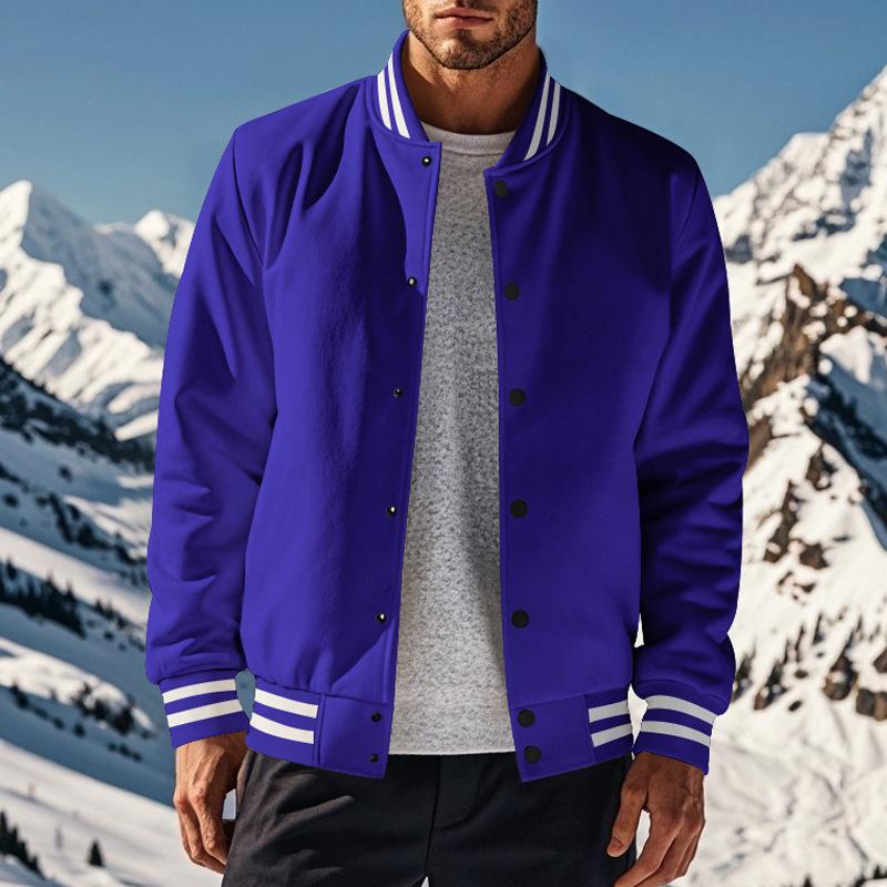 Lässige Herren-Baseballjacke mit Stehkragen