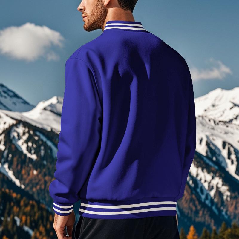 Lässige Herren-Baseballjacke mit Stehkragen