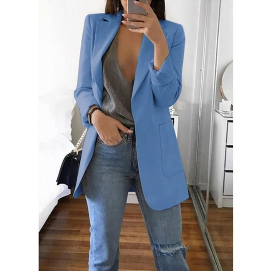 Langer Blazer für Frauen in khaki Farbe MODA