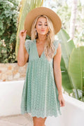 Öse Ärmelloses V-Ausschnitt Sommerkleid für Damen