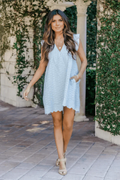 Öse Ärmelloses V-Ausschnitt Sommerkleid für Damen