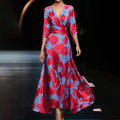 Ariela - Elegantes blumiges Wickel-Maxikleid