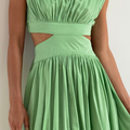 Damen Hochgeschlossenes Cutout Kleid | Midi