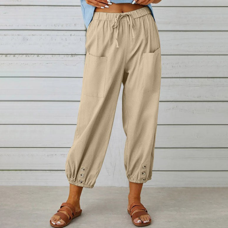 Lockere, gerade Hose mit weitem Bein für Damen