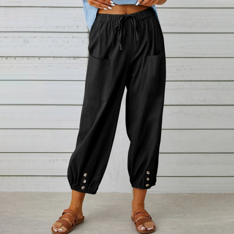 Lockere, gerade Hose mit weitem Bein für Damen