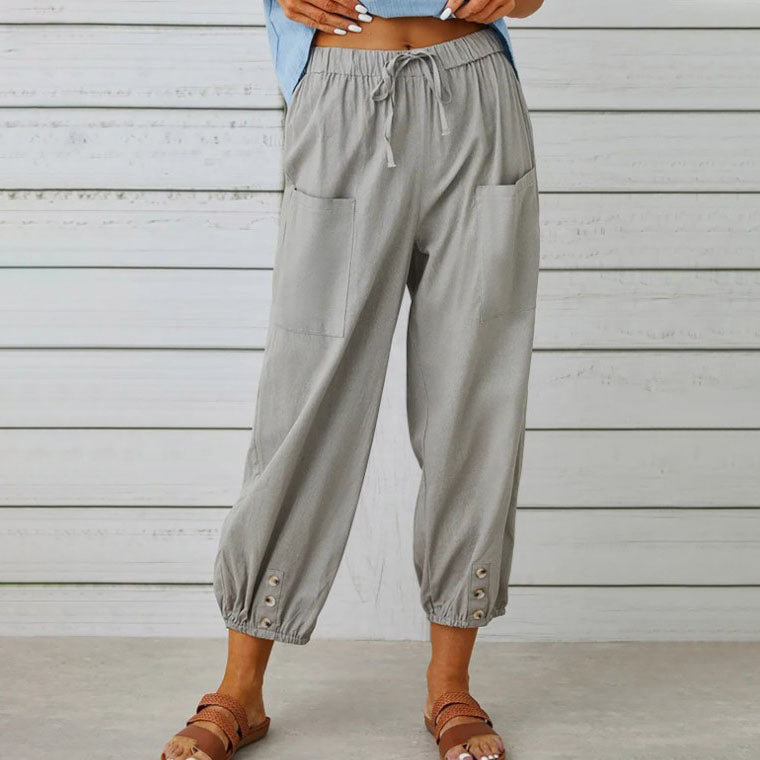 Lockere, gerade Hose mit weitem Bein für Damen