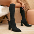 Isabella – Knielange Stiefel mit Spitze und Absatz