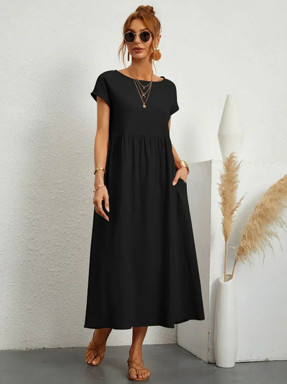 Jenna Leichtes Kleid aus weicher Baumwolle mit Taschen