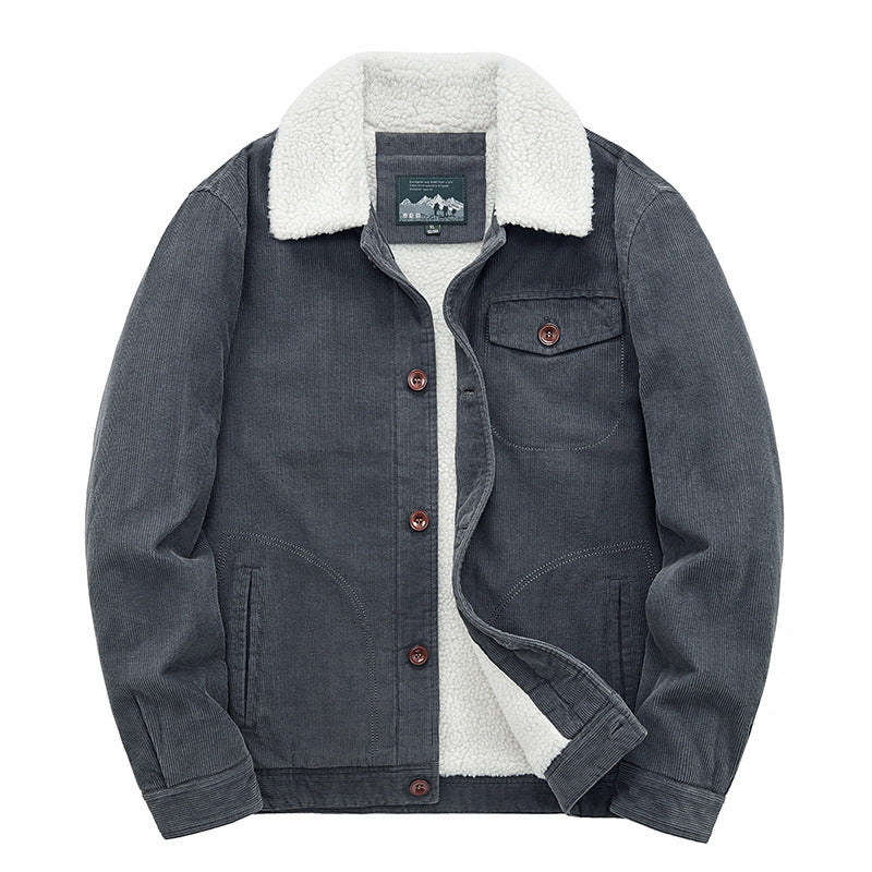 Teddyplüschjacke mit Aufschlägen für Männer