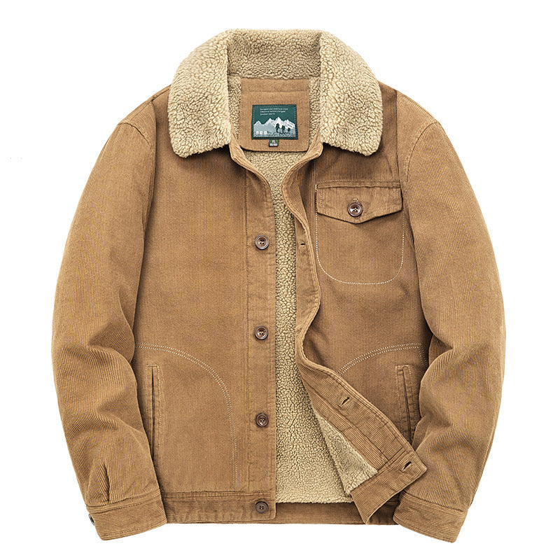 Teddyplüschjacke mit Aufschlägen für Männer