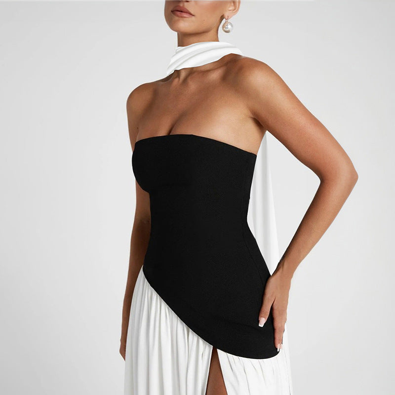 Damen elegantes Maxikleid mit asymmetrischem Schnitt und raffiniertem Drapierungsdesign WOLFF