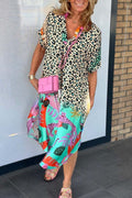 Lässiges Kleid mit Leopardenmuster für Damen