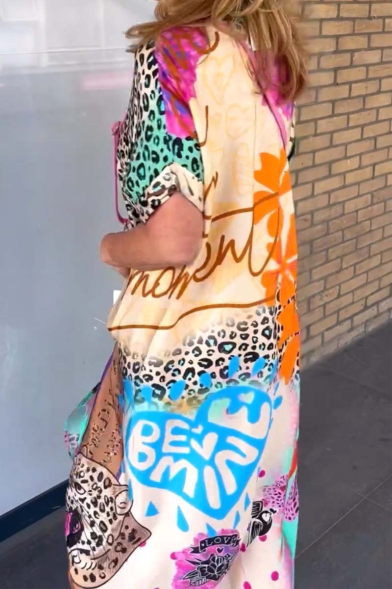 Lässiges Kleid mit Leopardenmuster für Damen