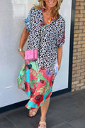 Lässiges Kleid mit Leopardenmuster für Damen