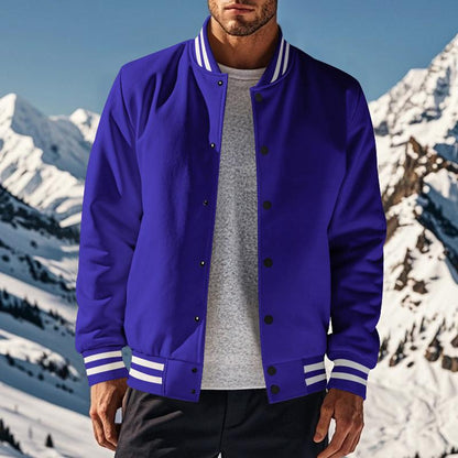 Lässige Herren-Baseballjacke mit Stehkragen