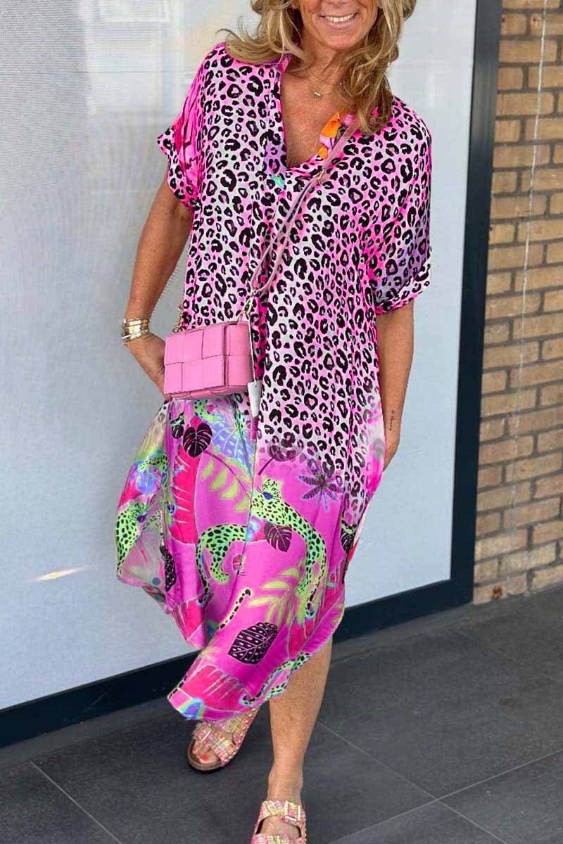 Lässiges Kleid mit Leopardenmuster für Damen
